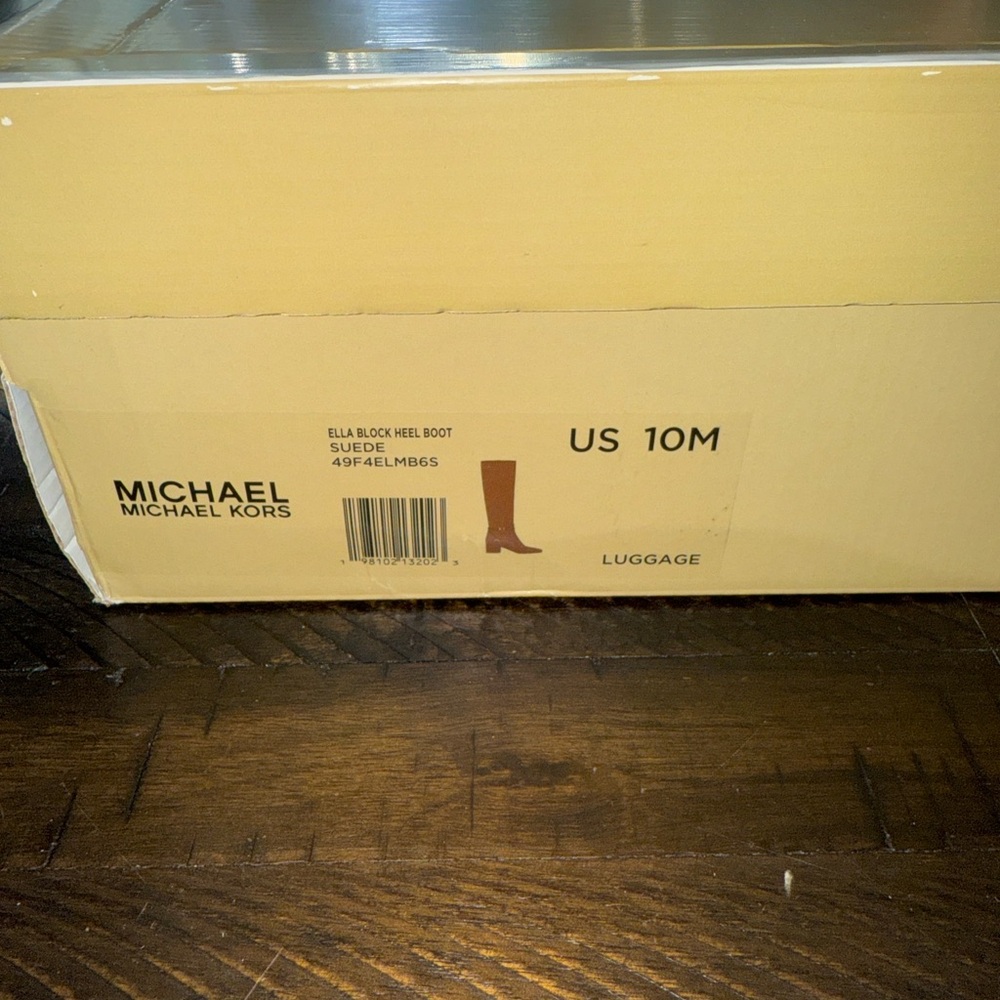Michael Kors Suede Knee High Boots with Block Heel - Picture 15 of 16